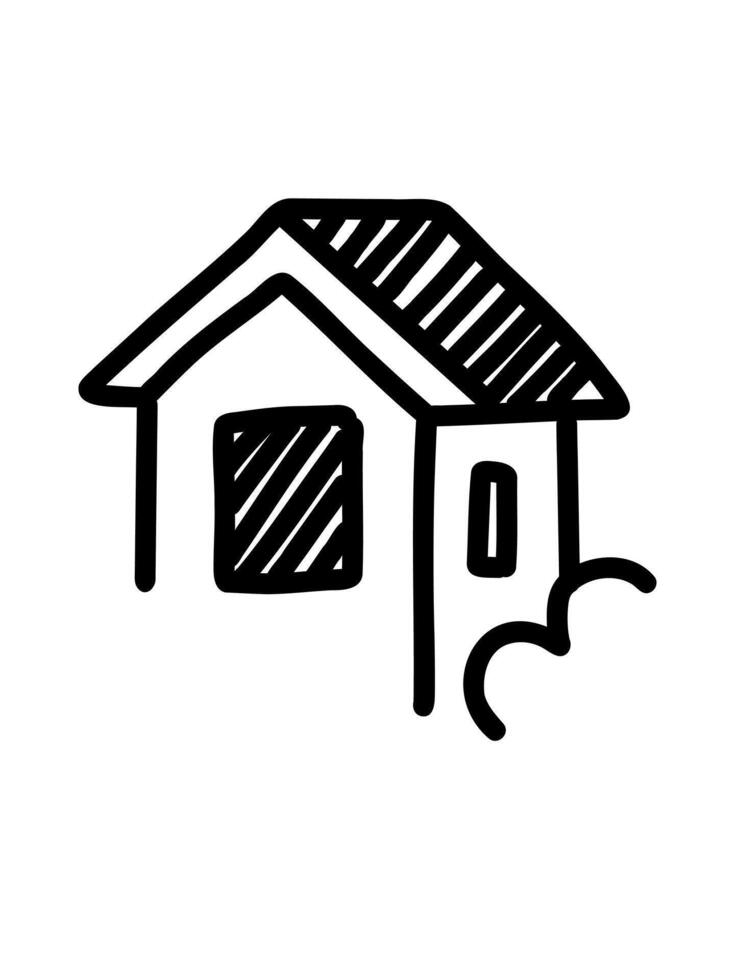 House with door and roof vector