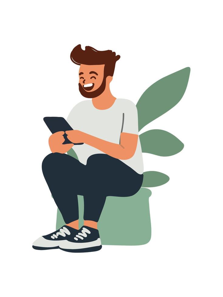 man with smartphone vector