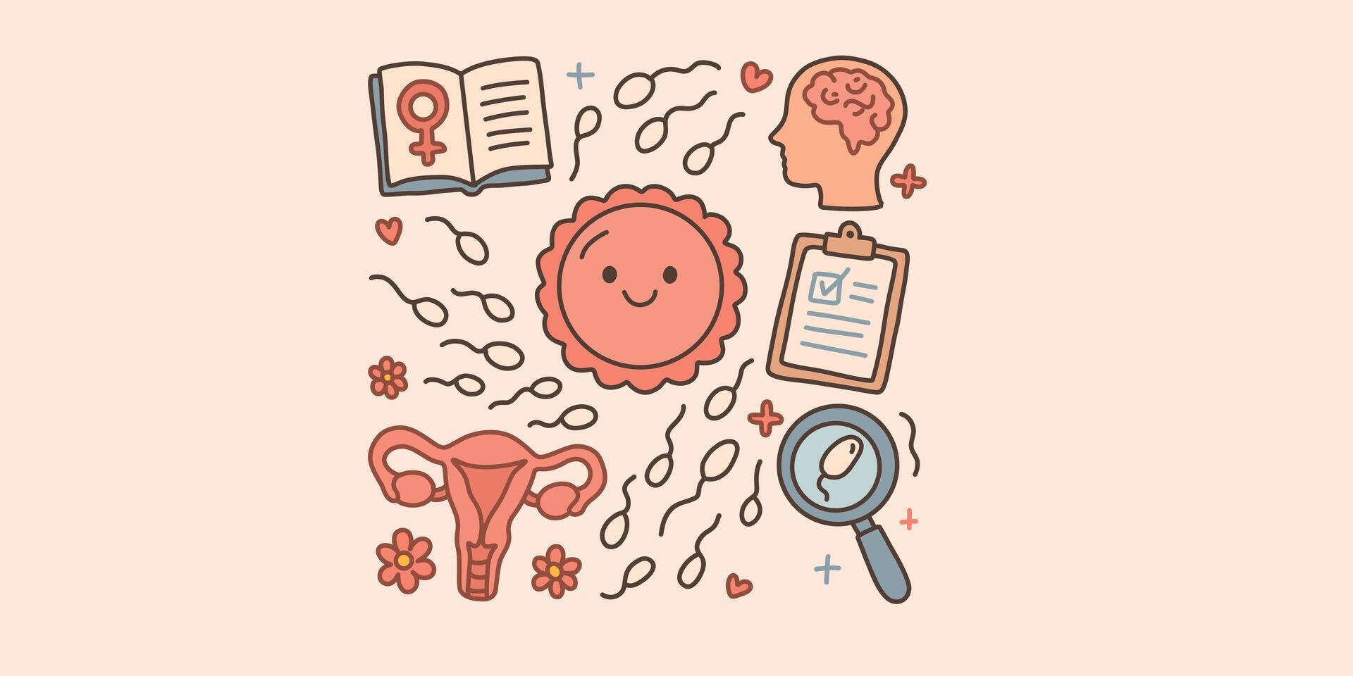 symbols of female well-being vector