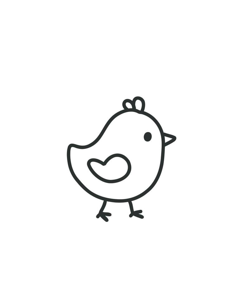 bird doodle for kids projects vector