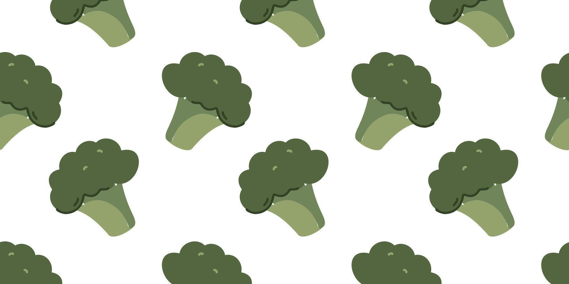 Seamless pattern with green broccoli vector