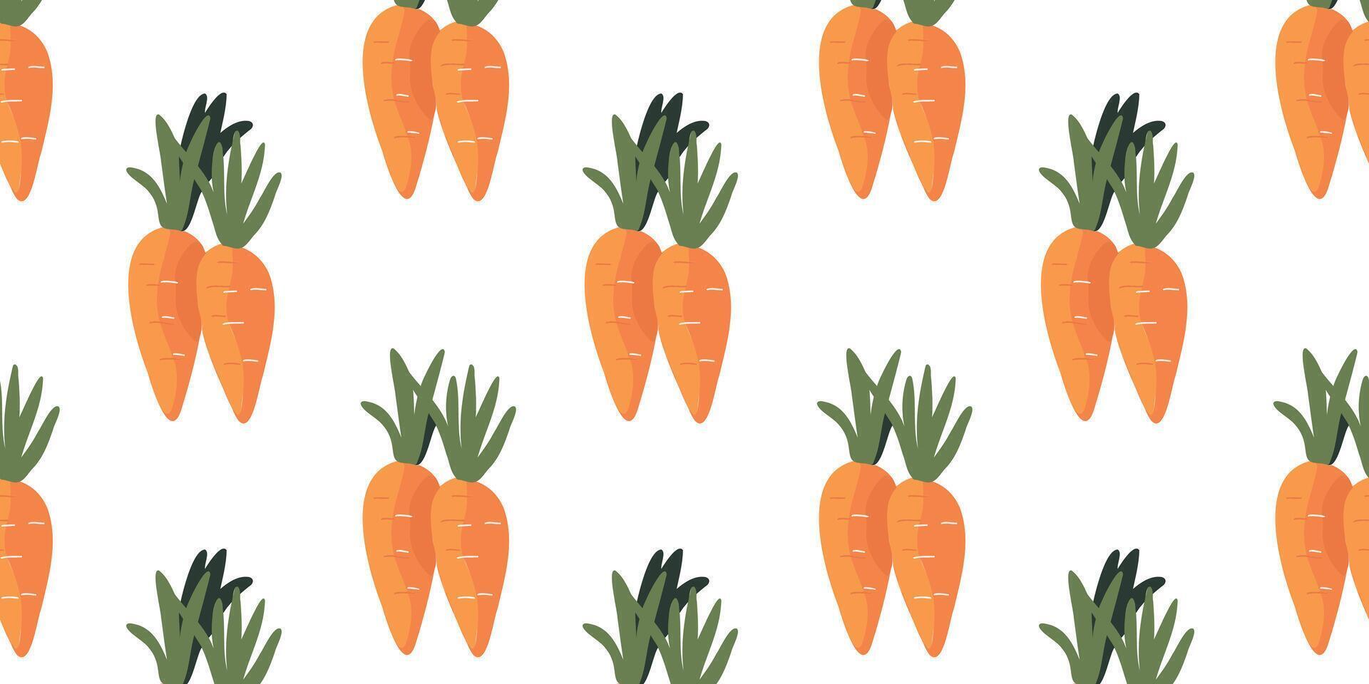 Seamless pattern with fresh carrots vector