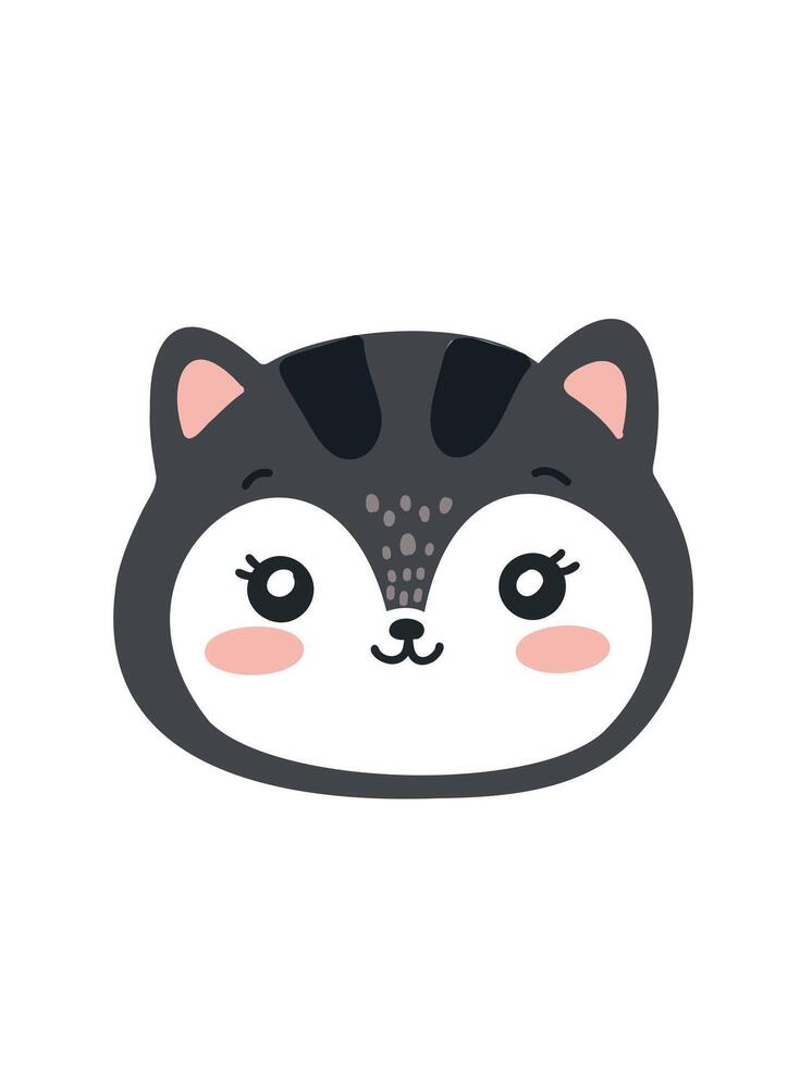 friendly kitten in cartoon style vector
