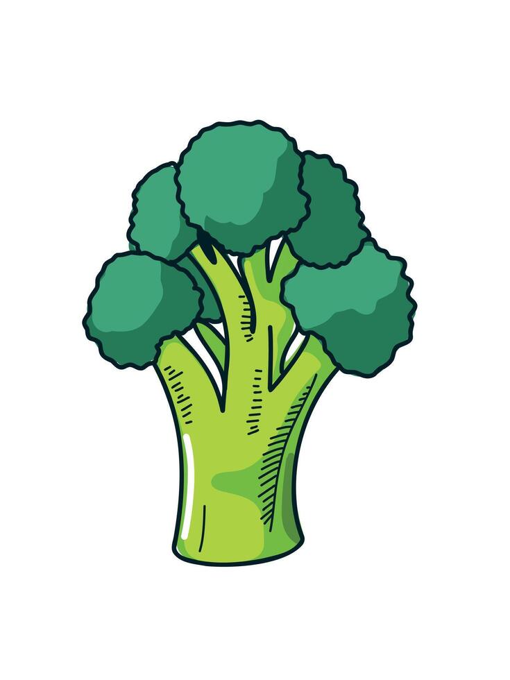 Whimsical broccoli art for kids vector