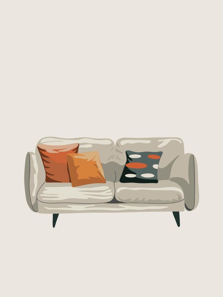 icon of soft sofa vector