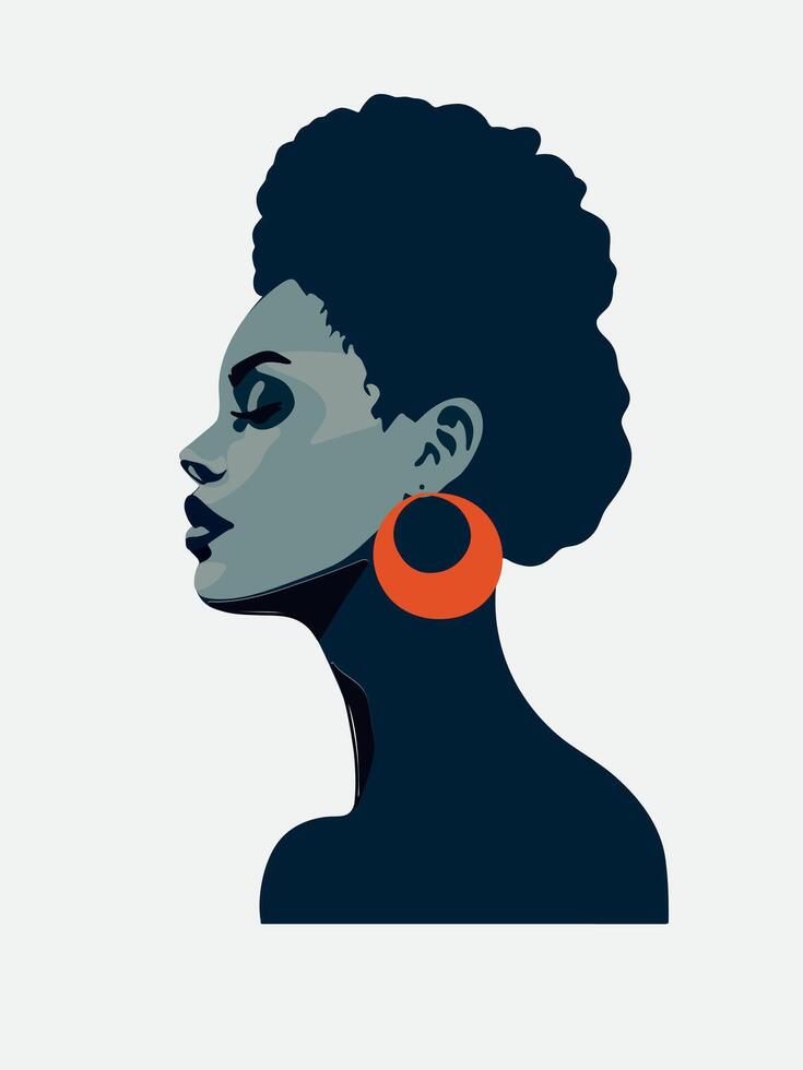 icon of stylish black woman vector