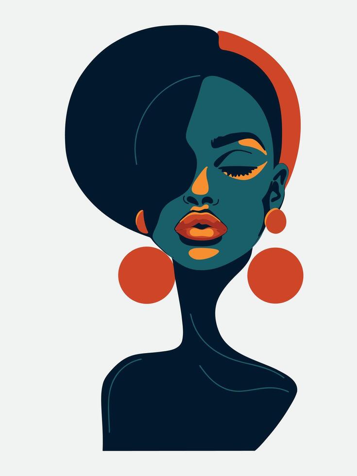 bright female art in modern style vector