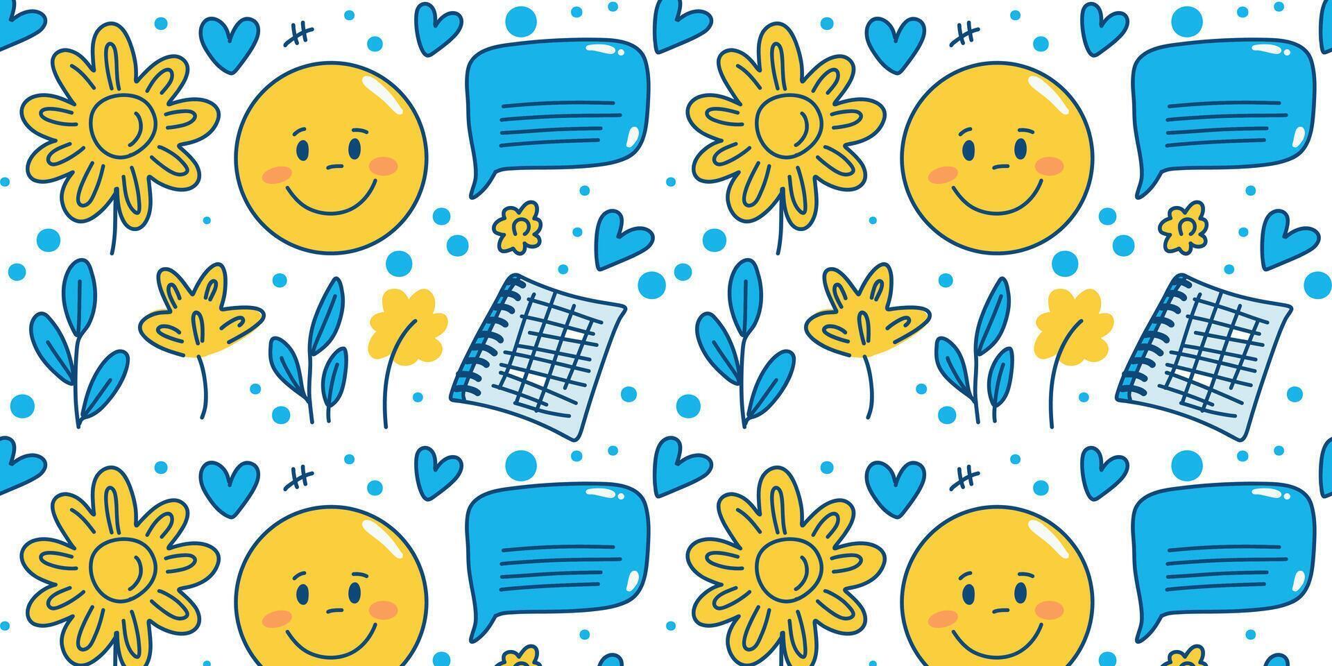 seamless school pattern vector