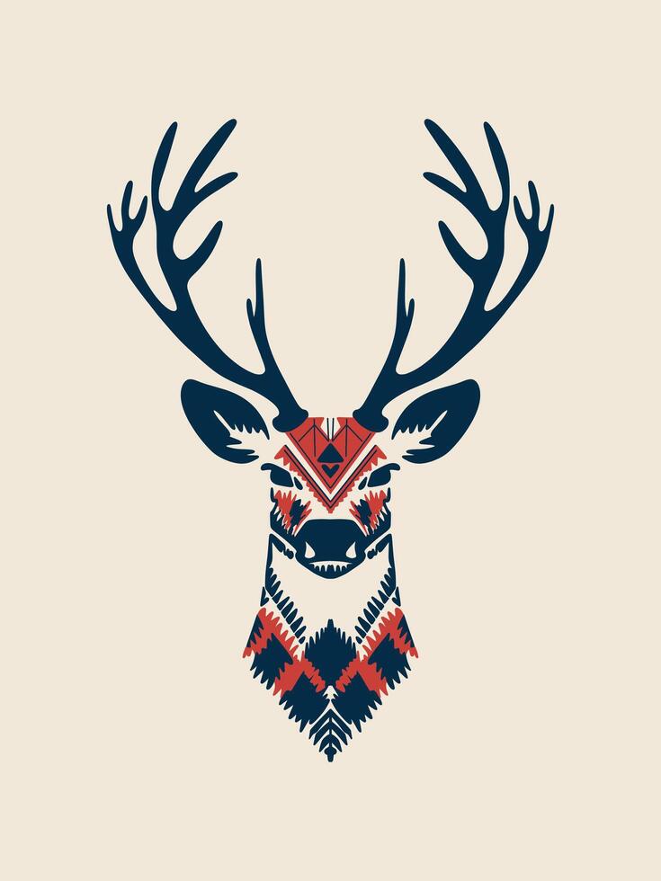 colorful deer in cartoon style vector