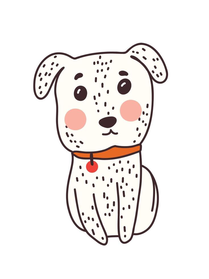Friendly dog in minimal style vector