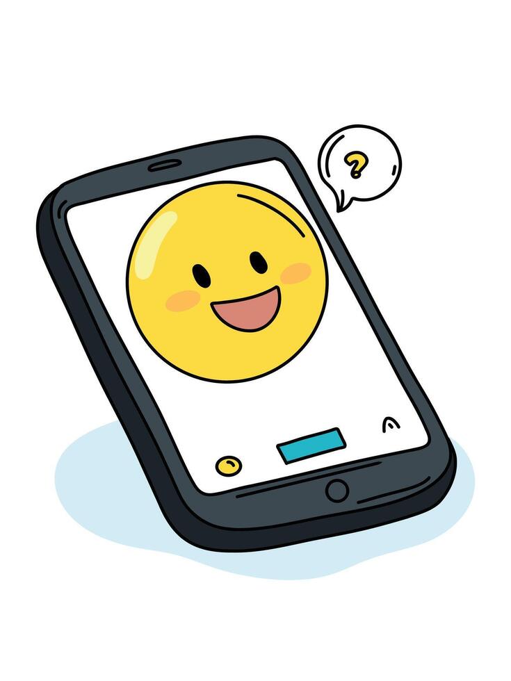 smartphone smiley face vector