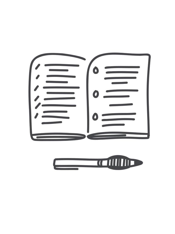 open book with pen vector