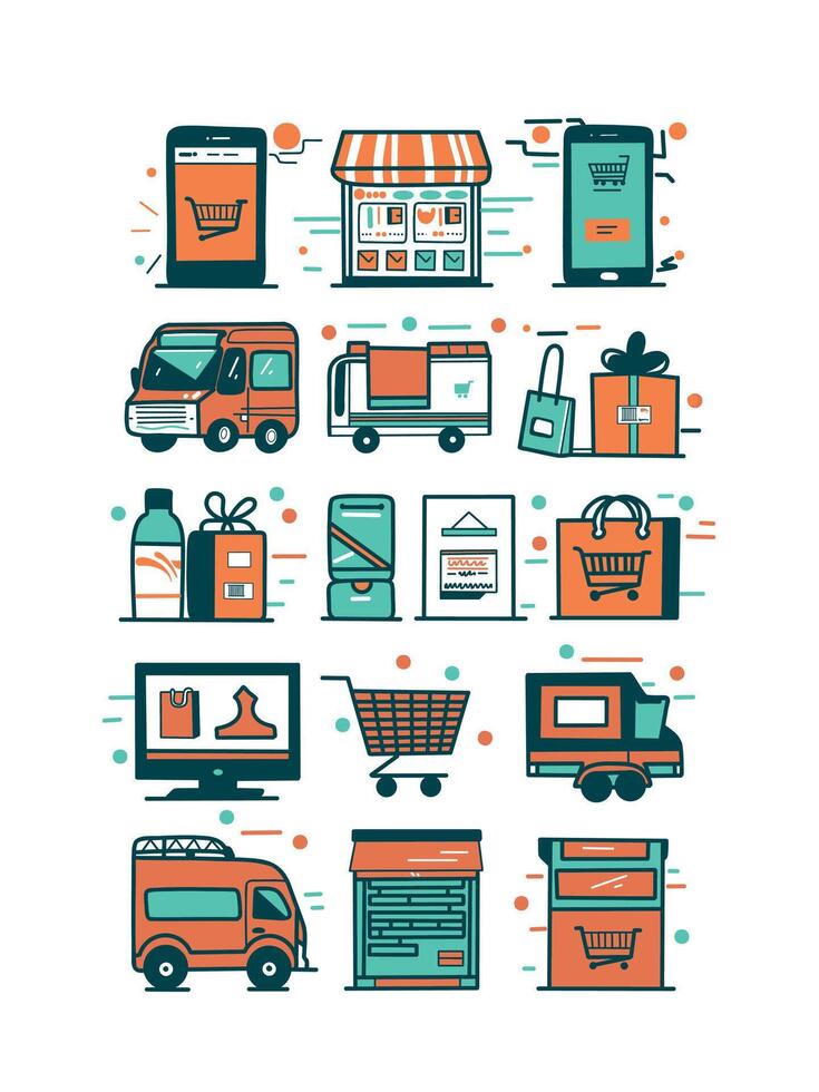 business and service icons vector