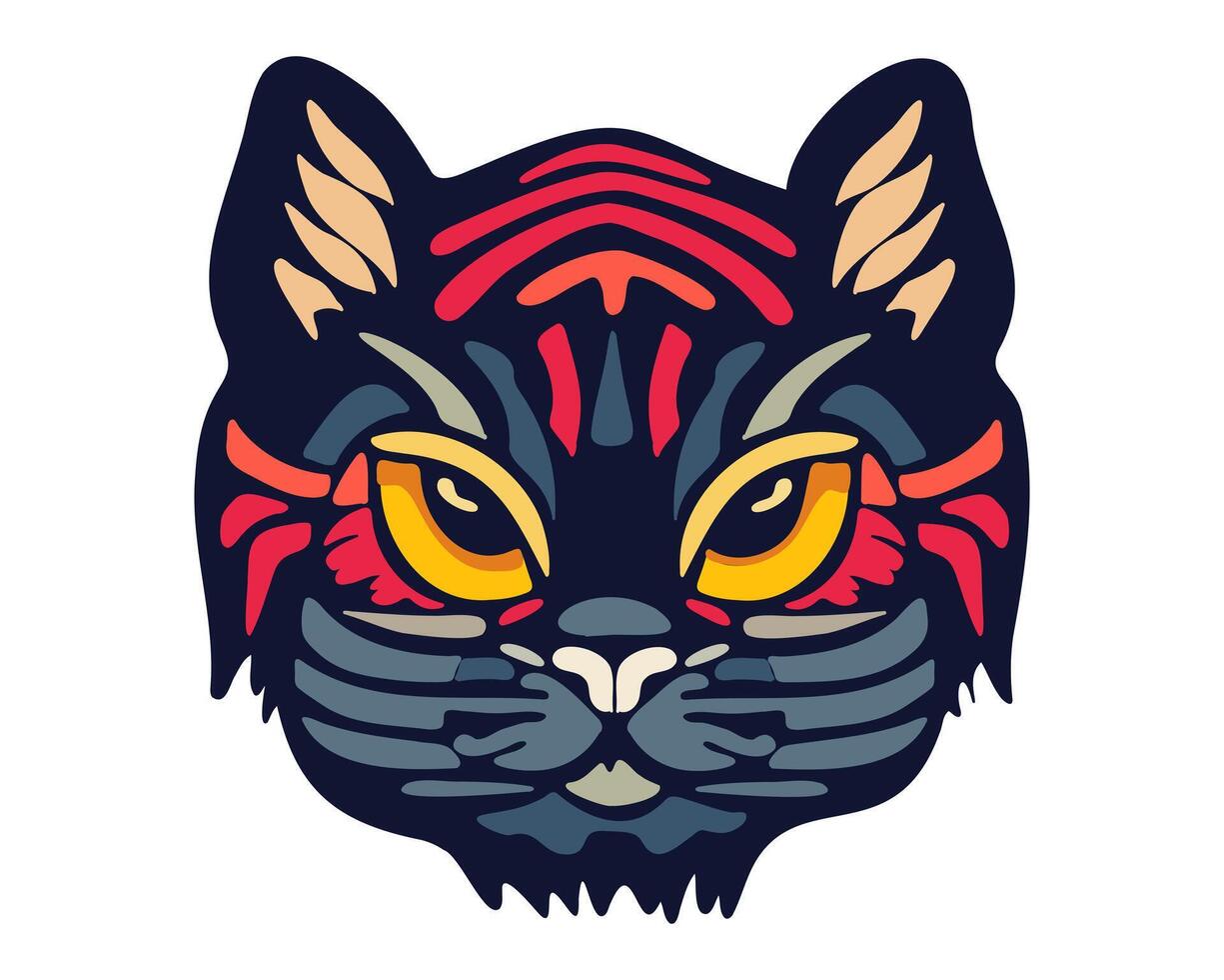 stylized cat head vector
