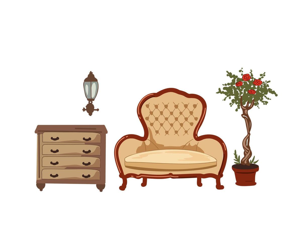 vintage retro furniture vector