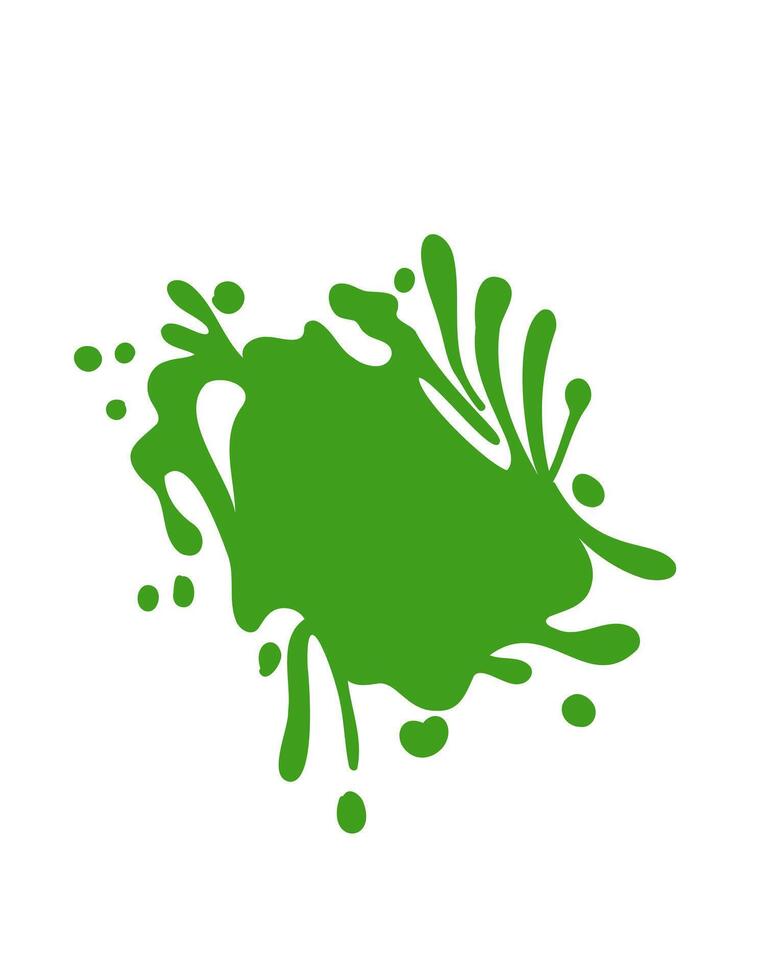 Bright green blot or splash on a white background vector