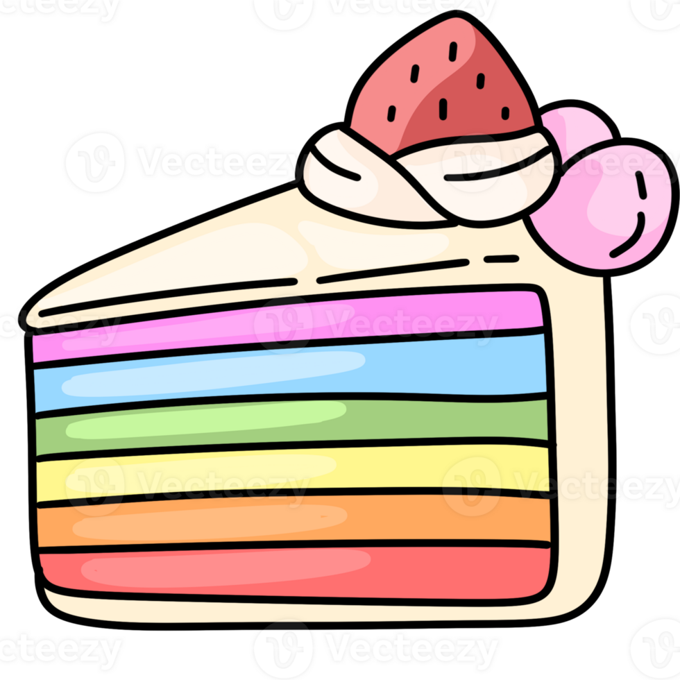 Rainbow Cake Slice png