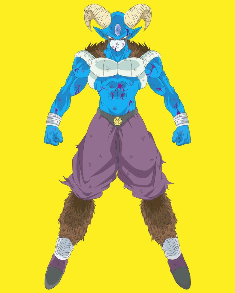Moro with combat damage Wounded Warrior in Full Color vector