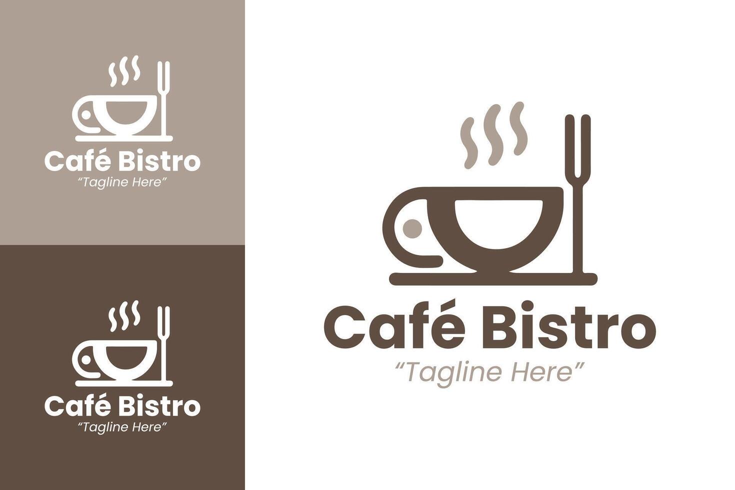 Professional and Stylish Cafe Bistro Logo with a Coffee Cup and Elegant Linework vector