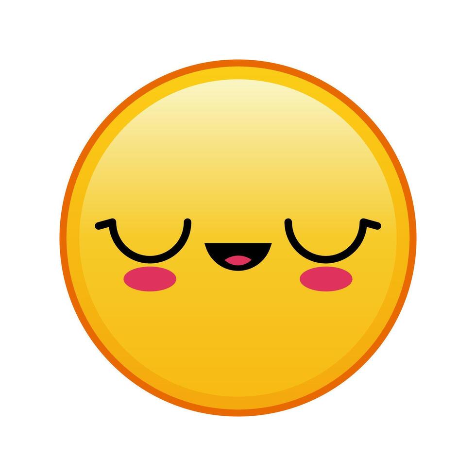 Kawaii yellow emoji with smile face Large size of yellow emoji vector