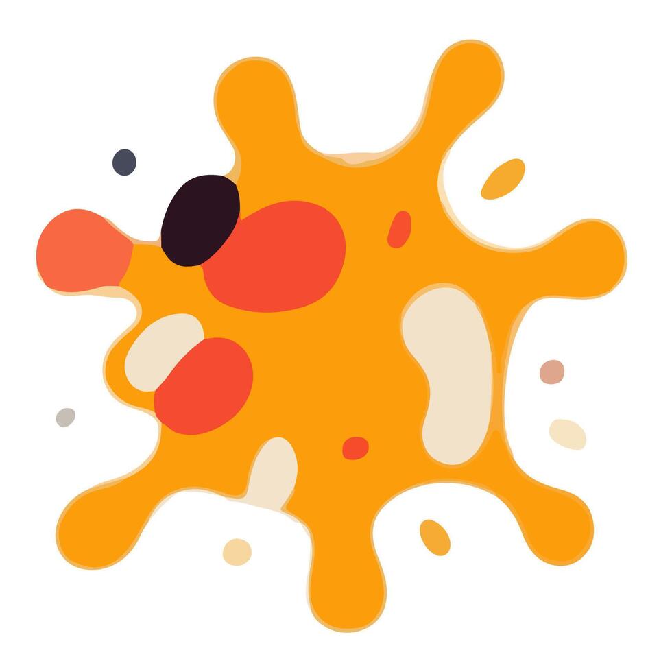 Abstract Orange Blob with Colorful Shapes and White Background. vector