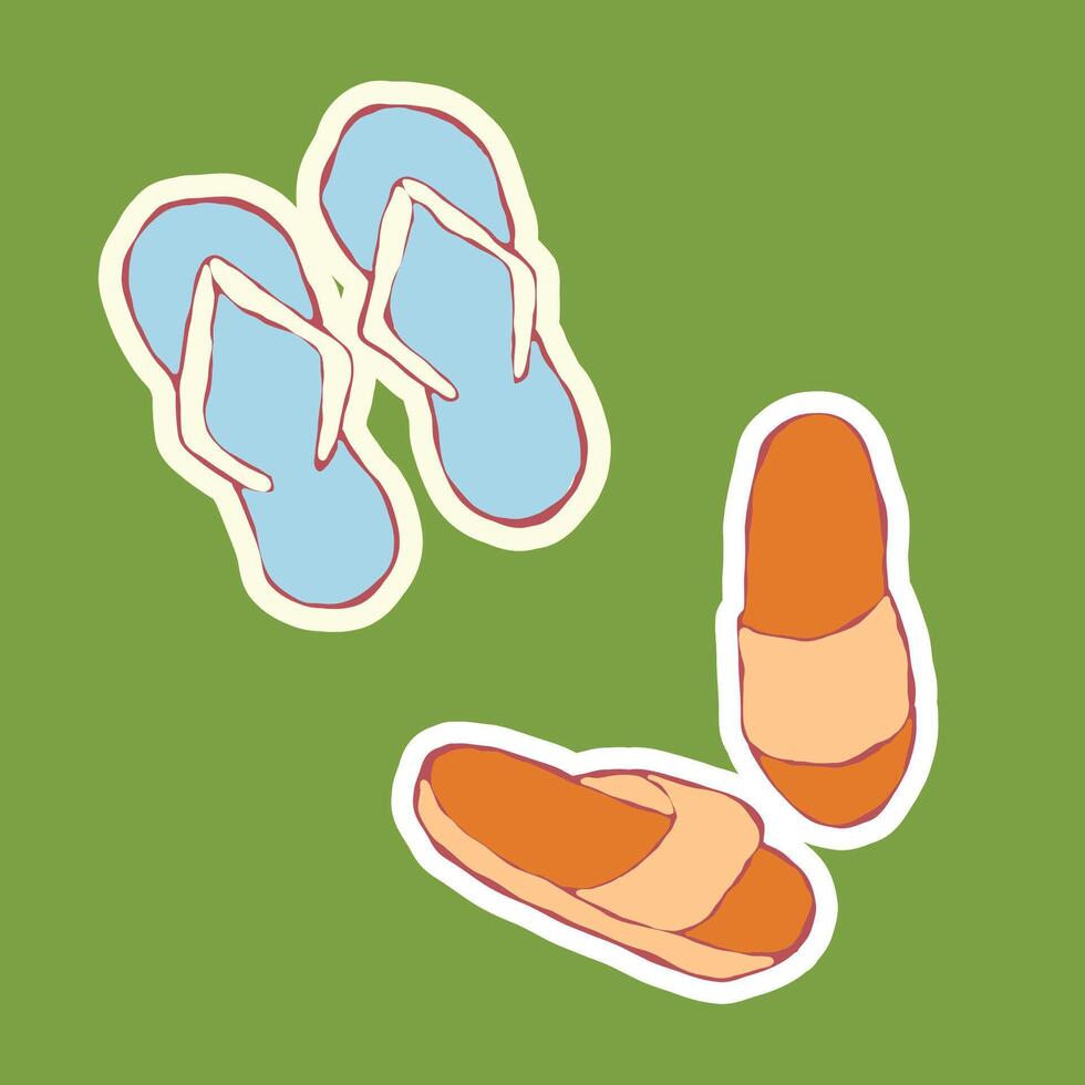 Stylish flip-flops for a tropical getaway vector