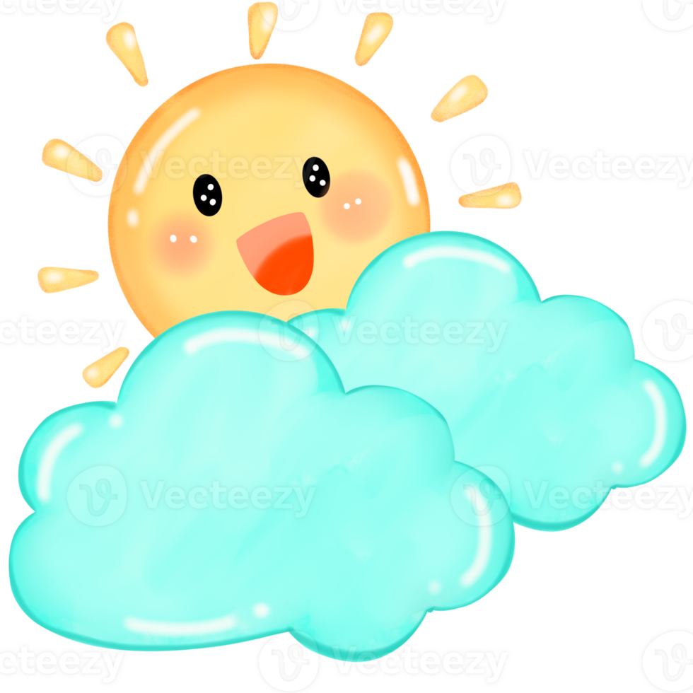 Sun and partly cloudy icon png