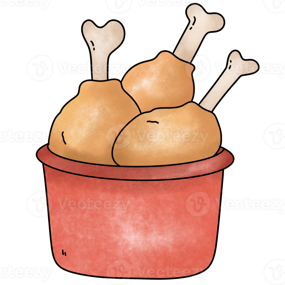 fried chicken in red box. png