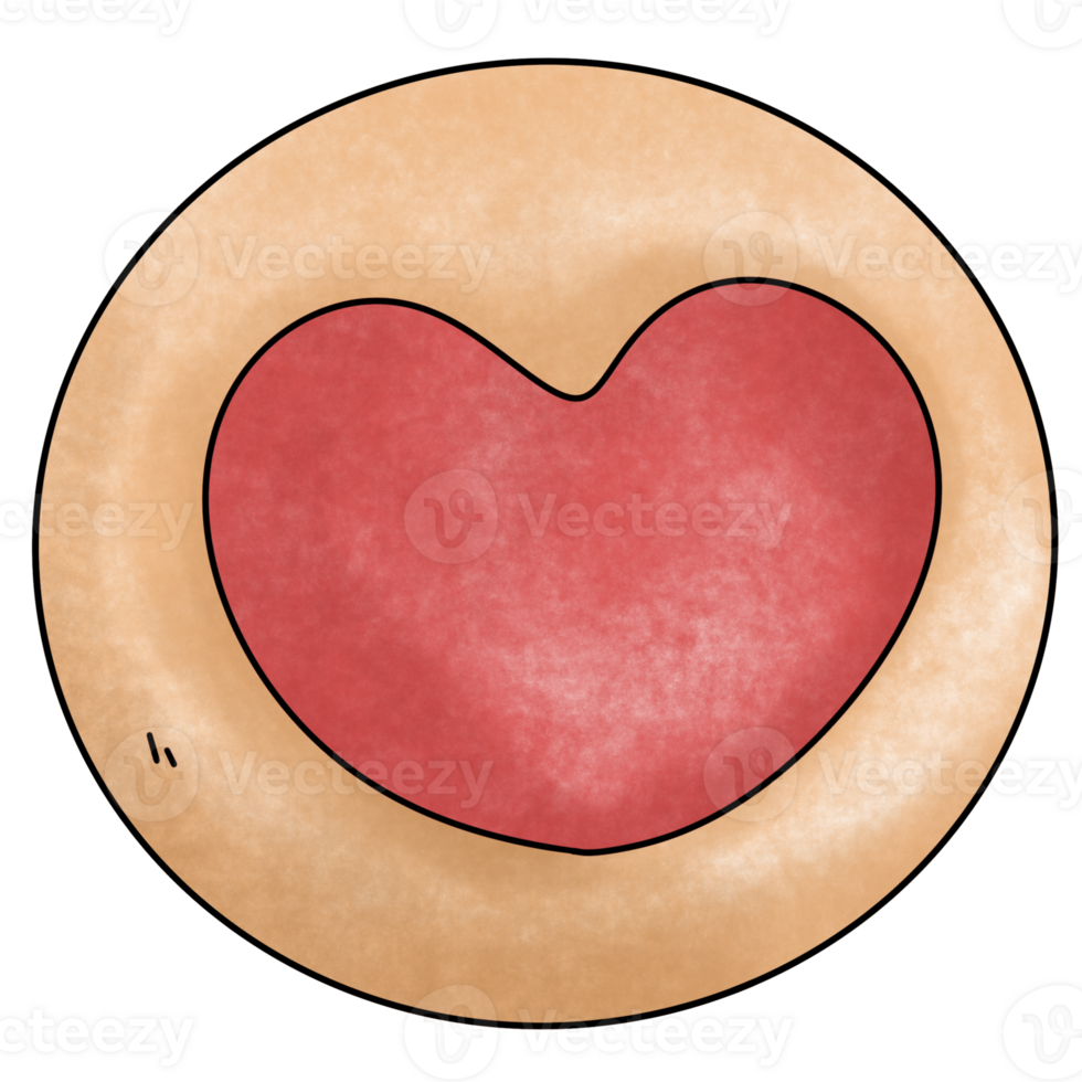 strawberry heart center cookie png