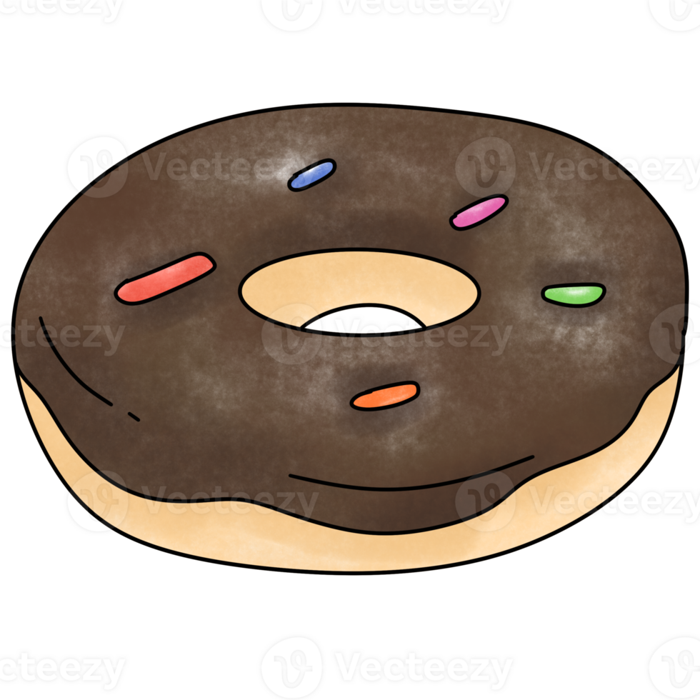 chocolate glazed donut with sprinkles png