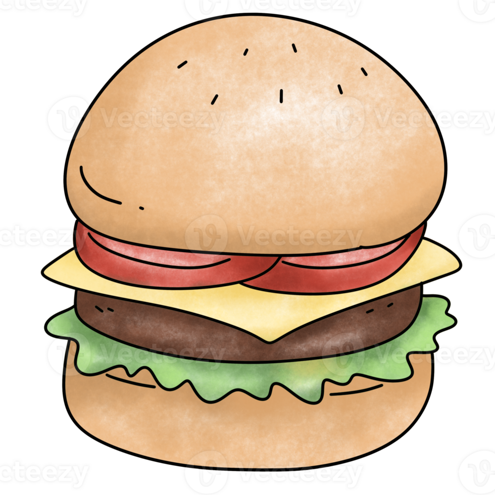 Delicious burger illustration png