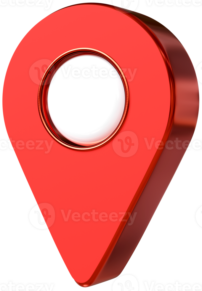 3D red pin GPS location map. for designing pointer navigation on maps, marking locations. png