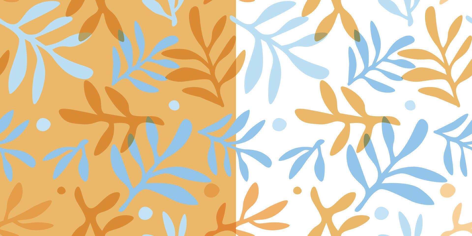 Seamless pattern with abstract simple leaves and shapes. graphics. vector
