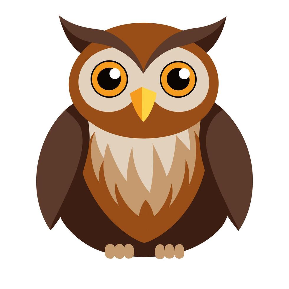 Cartoon owl. Isolated illustration on white background. vector