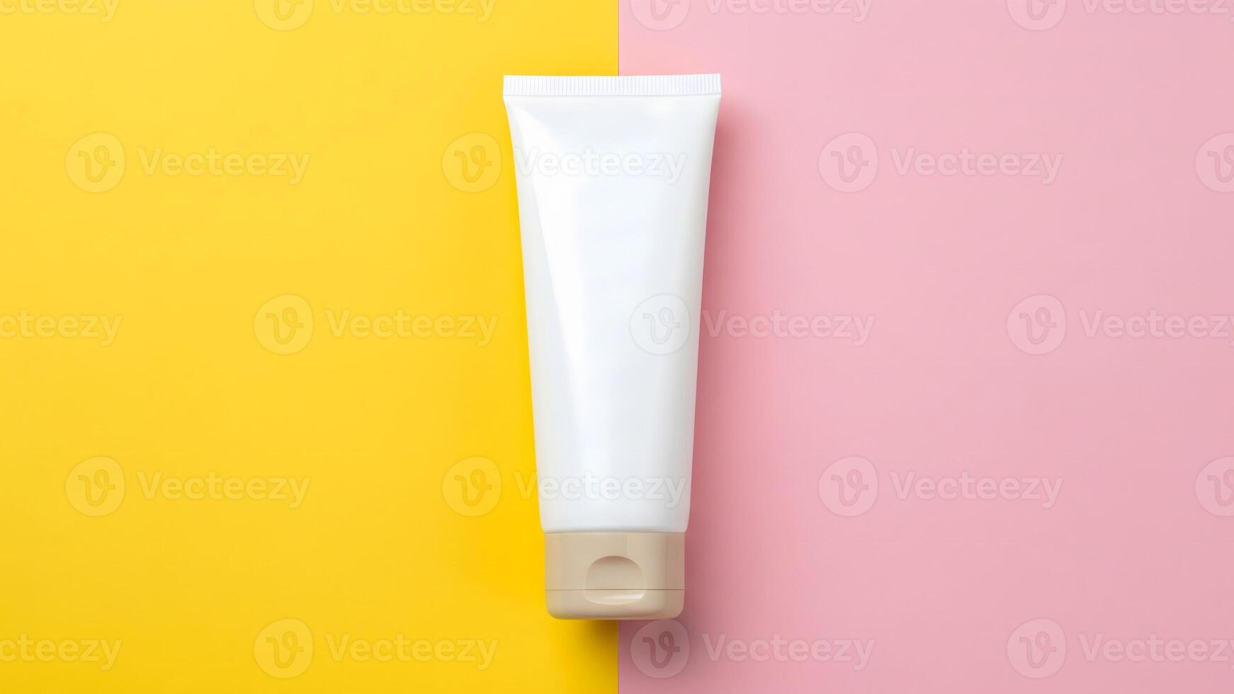 Pastel Cosmetic Product Mockup on a Colorful Background, Seamless Loop photo