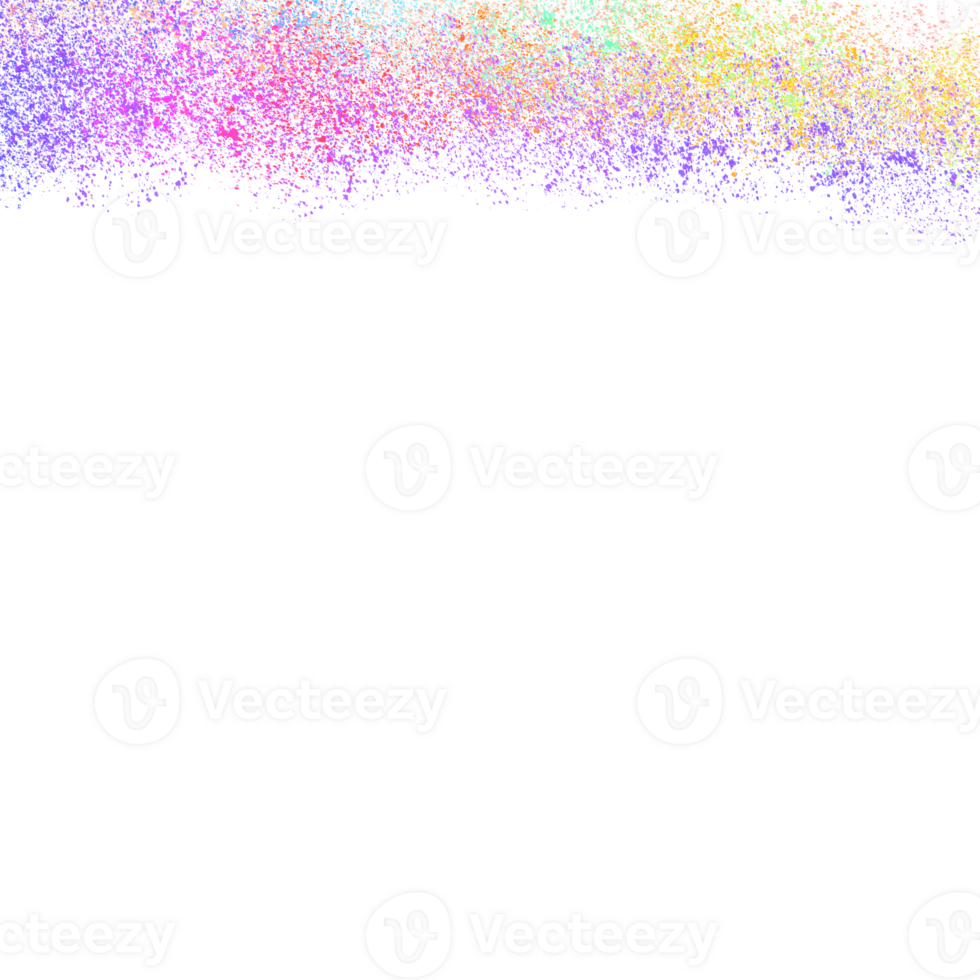 Vibrant colorful paint splatter border at the top png