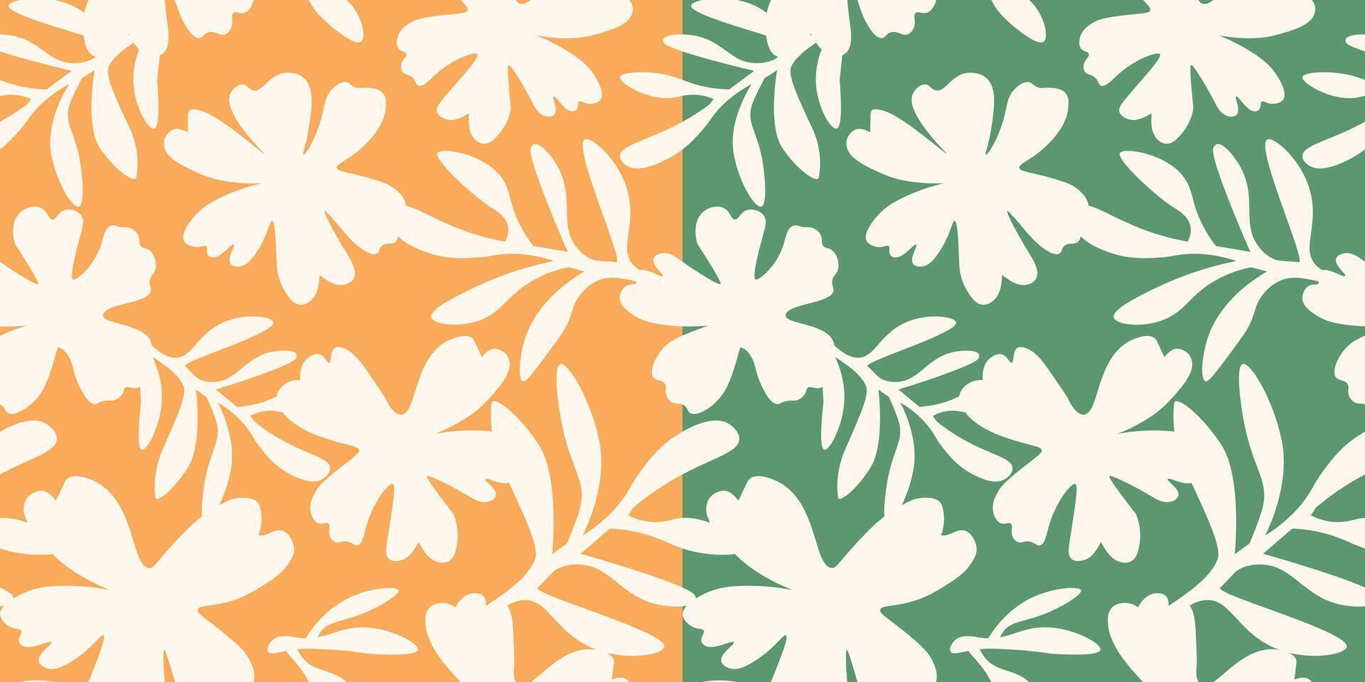 Seamless pattern with abstract flower silhouettes. vector