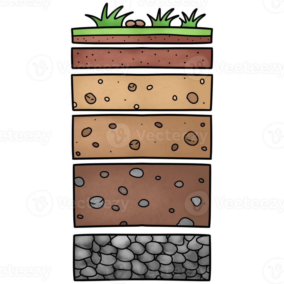 Geology soil layer and ground structure png