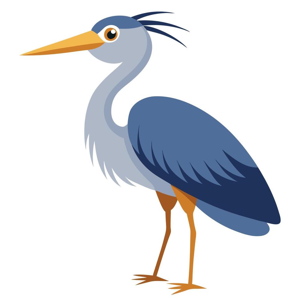 Cartoon cute baby heron vector