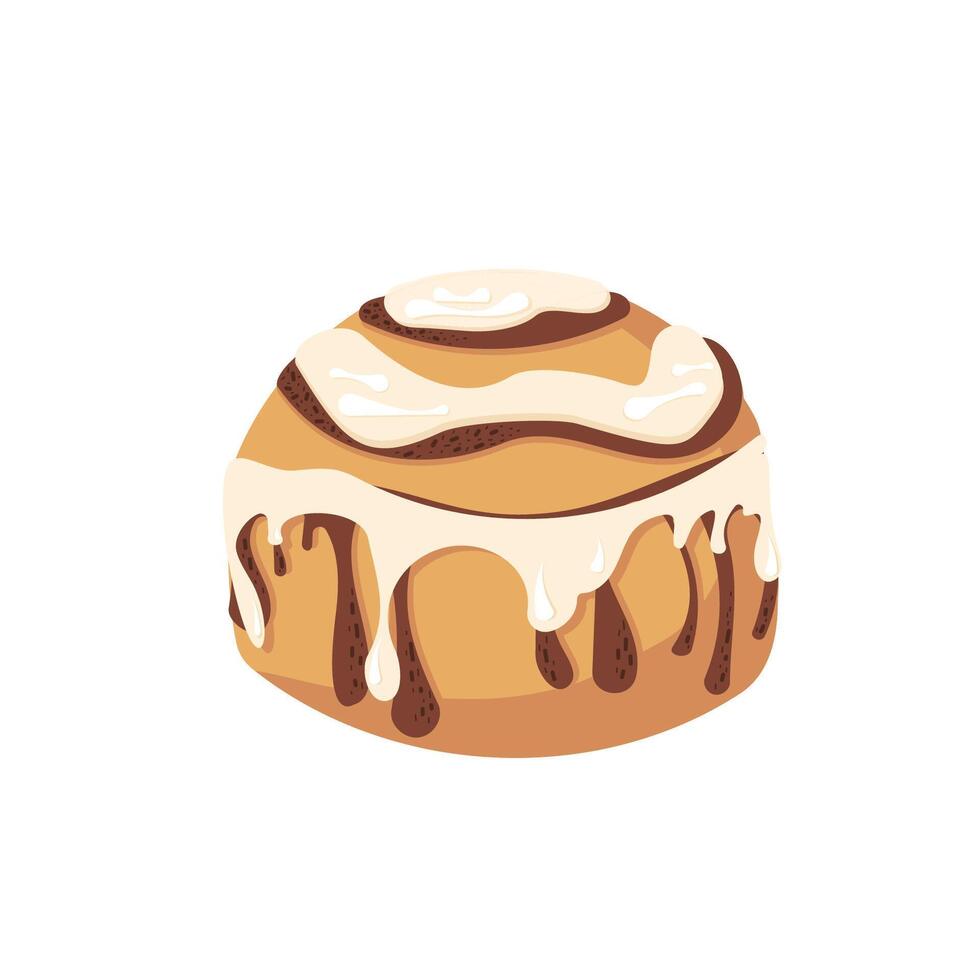 Cinnamon Roll - sweet bakery product, isolated on whit vector