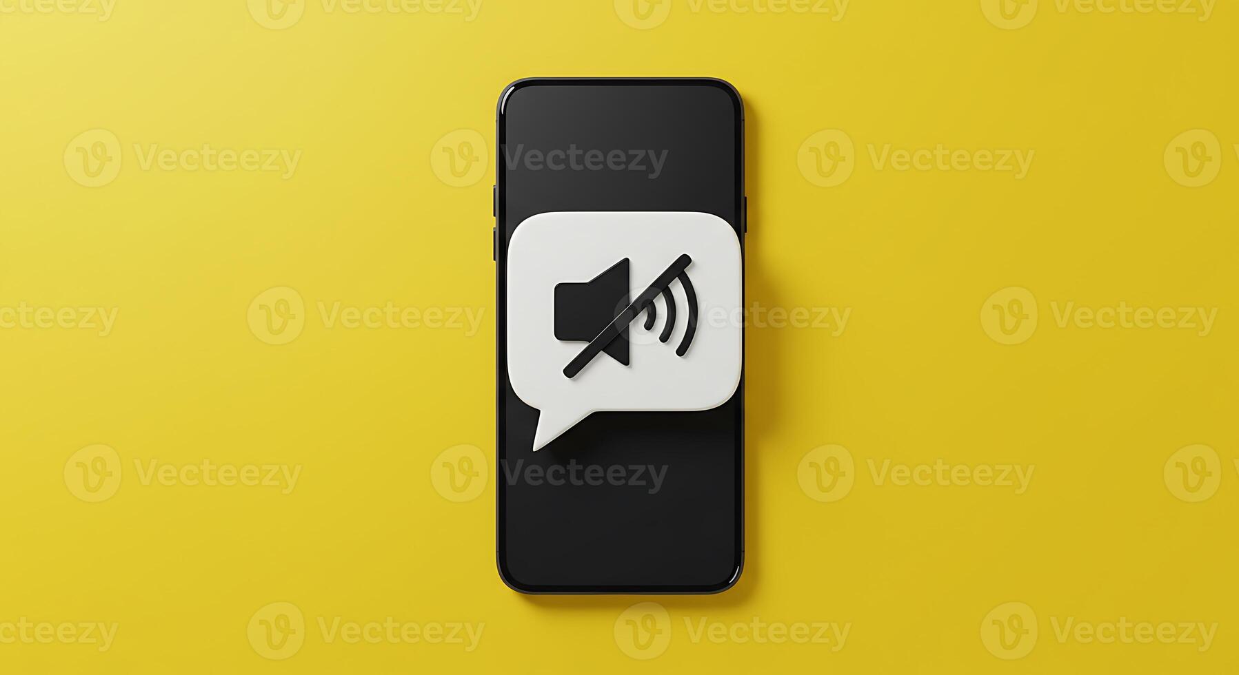 Smartphone silently communicating with mute notification symbol representing quiet communication photo