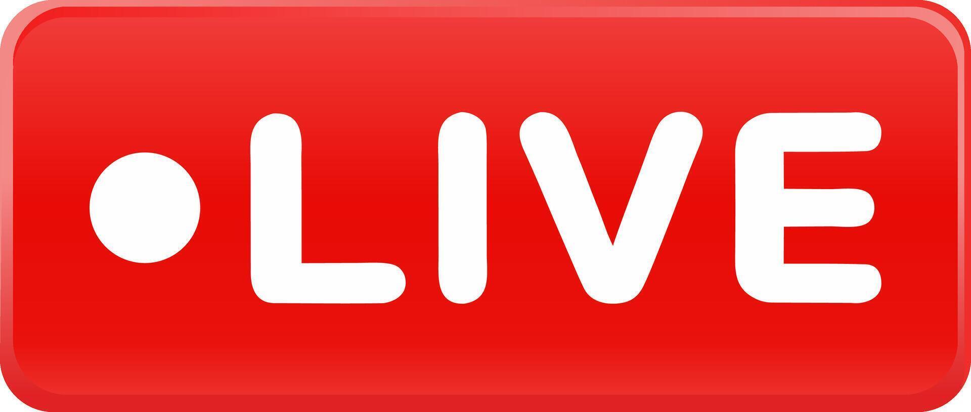 red Live streaming icon Social media solated 3D plastic style icon vector