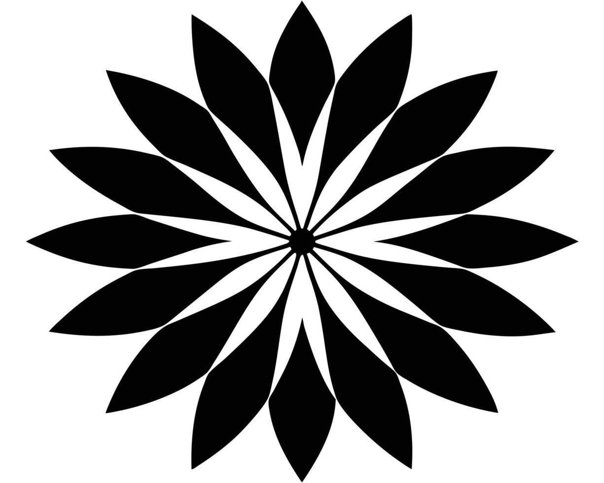 Elegant Black and White Floral Mandala Design A Symmetrical, Serene, and Stylish Graphic for Decoration vector