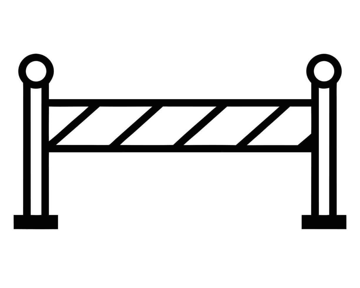 Simple Line Drawing of a Striped Barrier Blocking Access, Symbolizing Road Closure or Construction Site Restriction vector