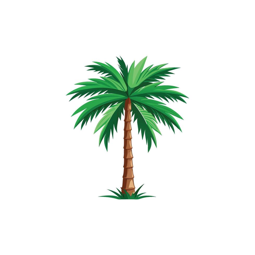 Tropical Serenity Minimal Palm Tree Illustration Design vector