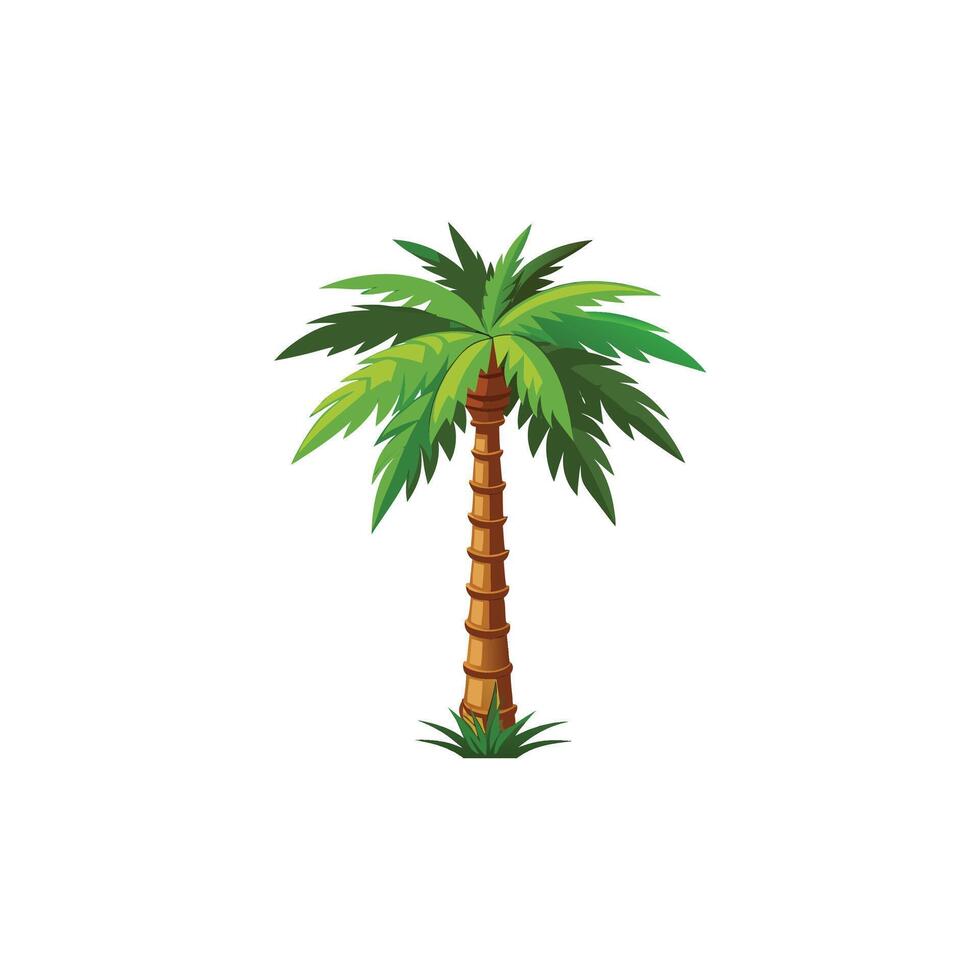 Tropical Touch Clean Palm Tree Illustration Art vector