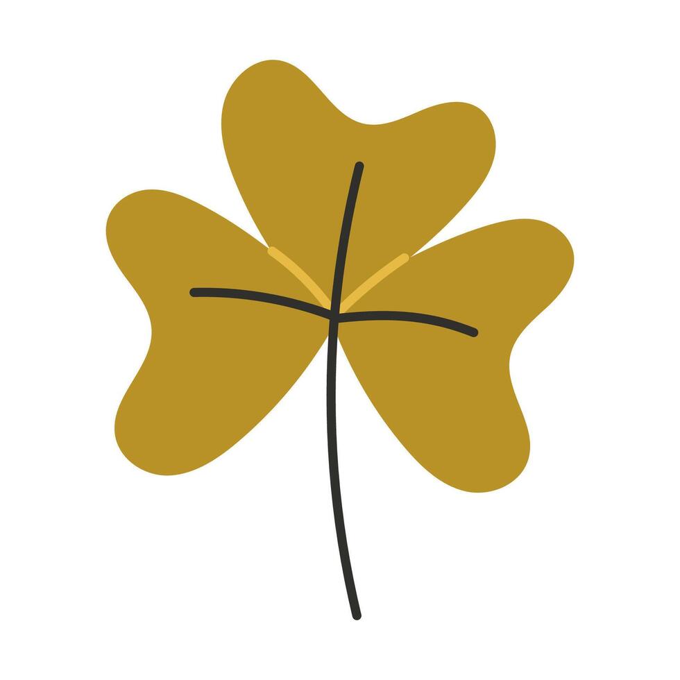 Green Clover Leaf Flat Autumn Illustration vector