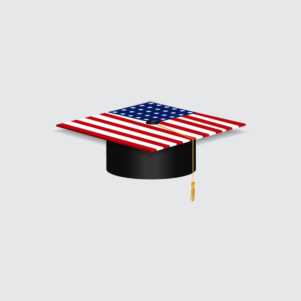 Graduation cap hat isolated on white background illustration vector