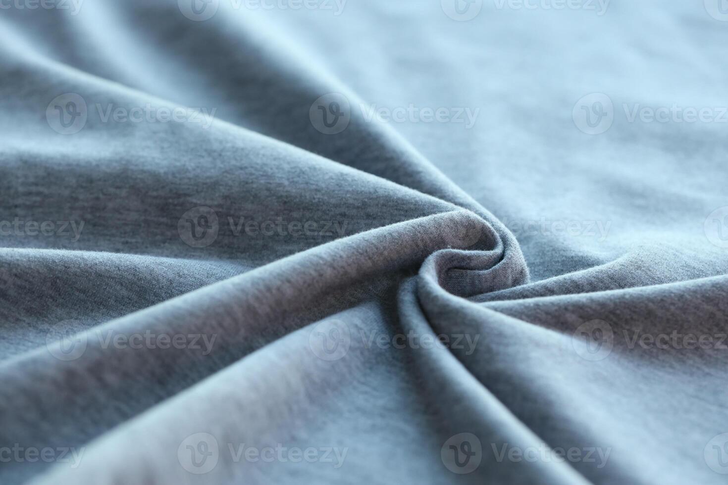 Gray Cotton fabric, weaving of threads texture, curl crumpled fold. photo