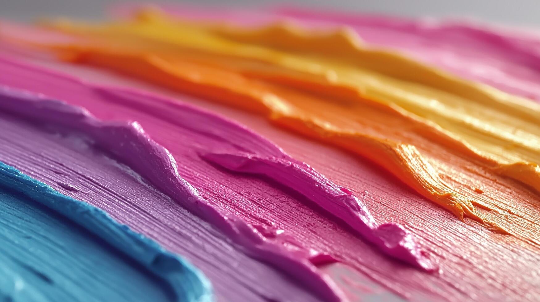 A close up of a rainbow colored paint photo
